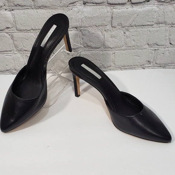 BCBGeneration Shoes - BCBGeneration black slip on leather black mules 8m